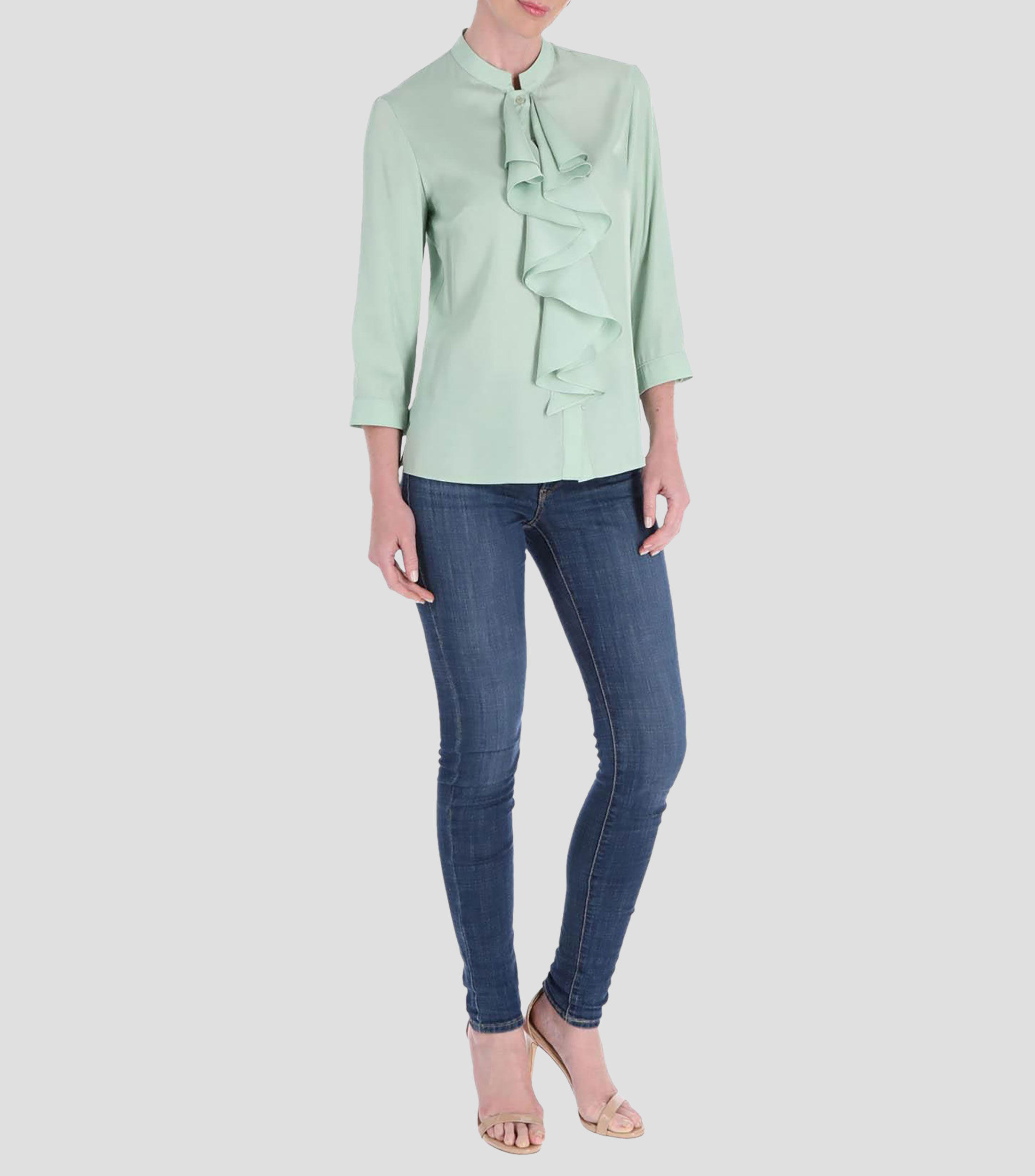 Blusa lisa manga 3/4 Línea Petite Mujer